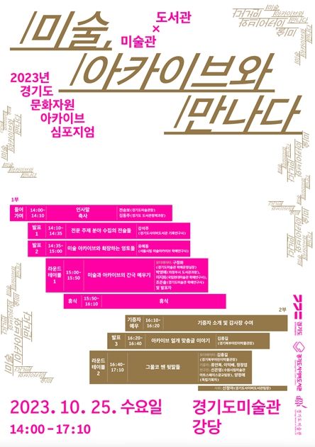 2023년 경기도 문화자원 아카이브 심포지엄_포스터