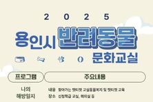 용인특례시, 반려동물 교육·상담 문화교실 참가자 모집