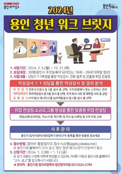 2024년도 용인 청년 워크 브릿지 포스터