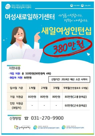 포스터_여성새로일하기센터_새일여성인턴십