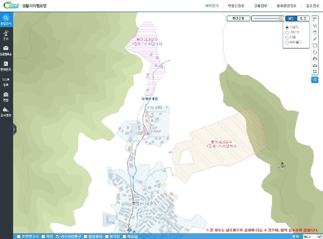 광주시, 생활지리 웹 포털을 통해 하수처리구역 정보 제공