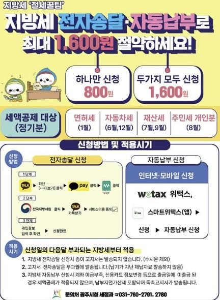 광주시, 지방세 전자 송달 자동이체 신청 접수