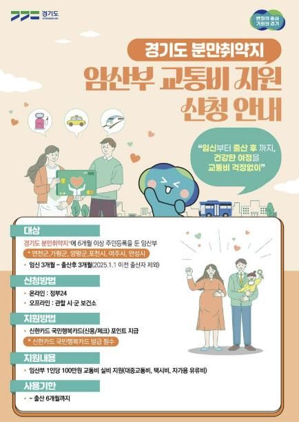 포천시 보건소, ‘1인당 100만 원’ 경기도 분만 취약지 임산부 교통비 지원 사업 운영
