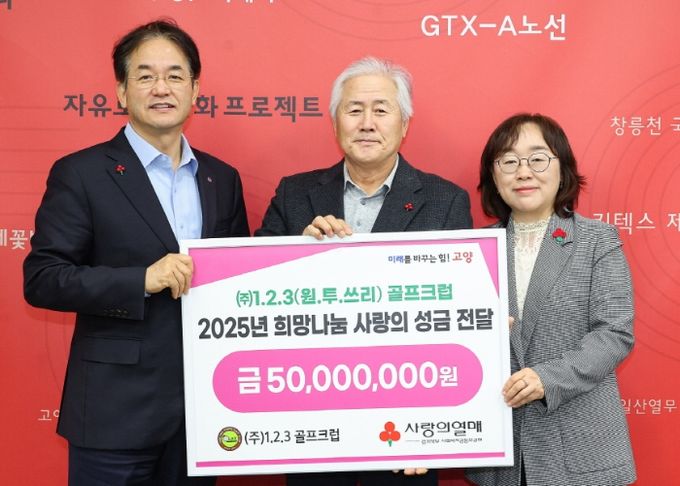 1.2.3(원투쓰리) 골프클럽 ‘사랑의 성금 전달식’기념촬영