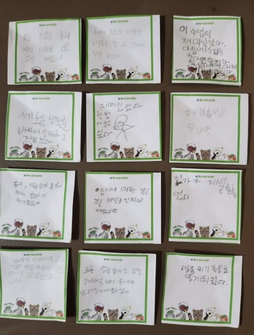다솜초등학교 학생들이 남긴 교육 후기